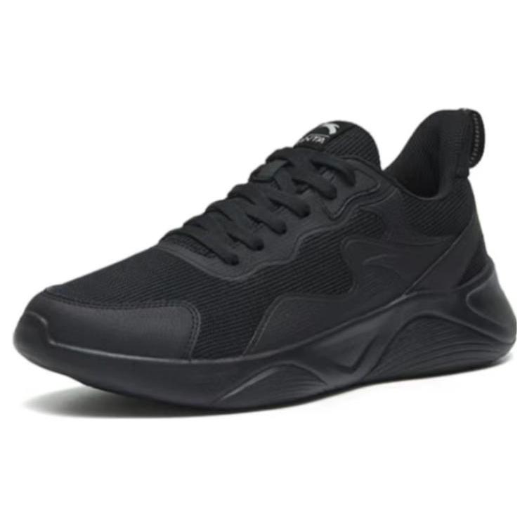 New Anta Anti Slip Wear Resistant Low Top Running Shoes Men's Black 912245526-4