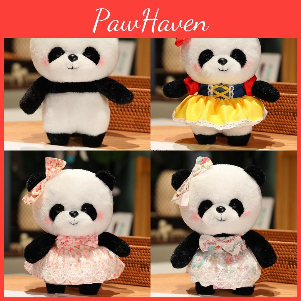 Sweet Lolita Cute Dress Panda Plush Toys Cartoon Girls Birthday Gifts Dolls