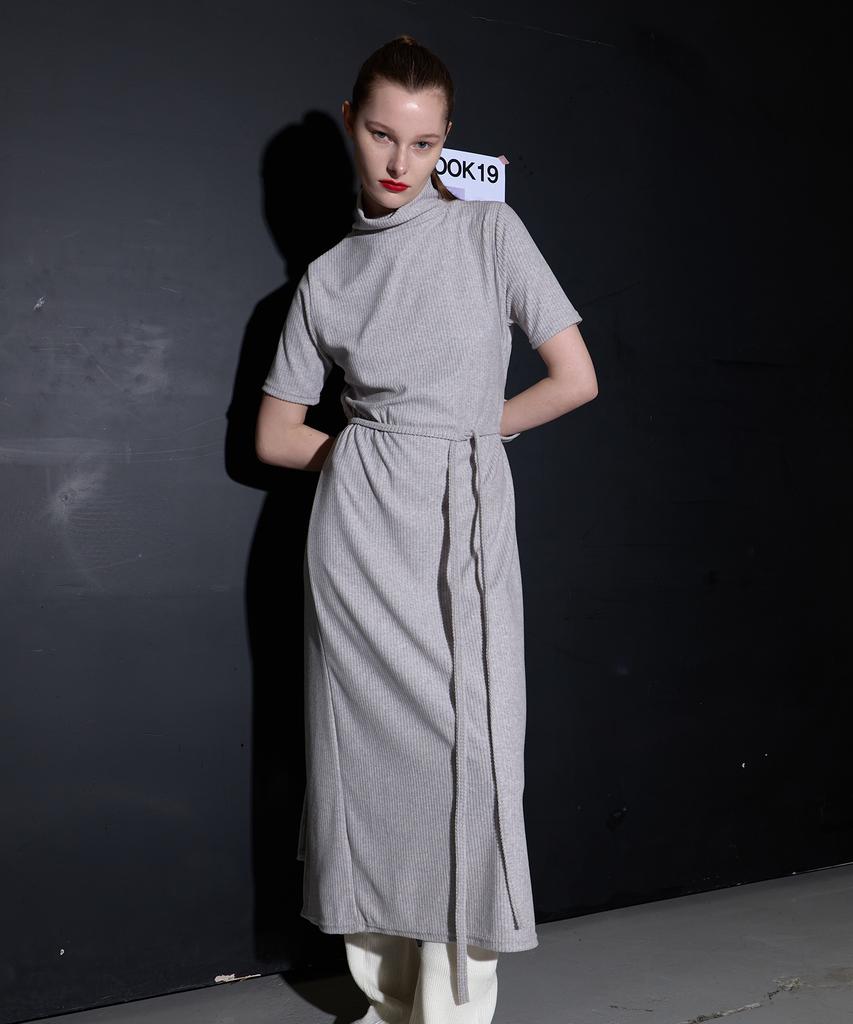 320 Showroom Turtle Neck Wrap Long One Piece Gray (Warmer Included)