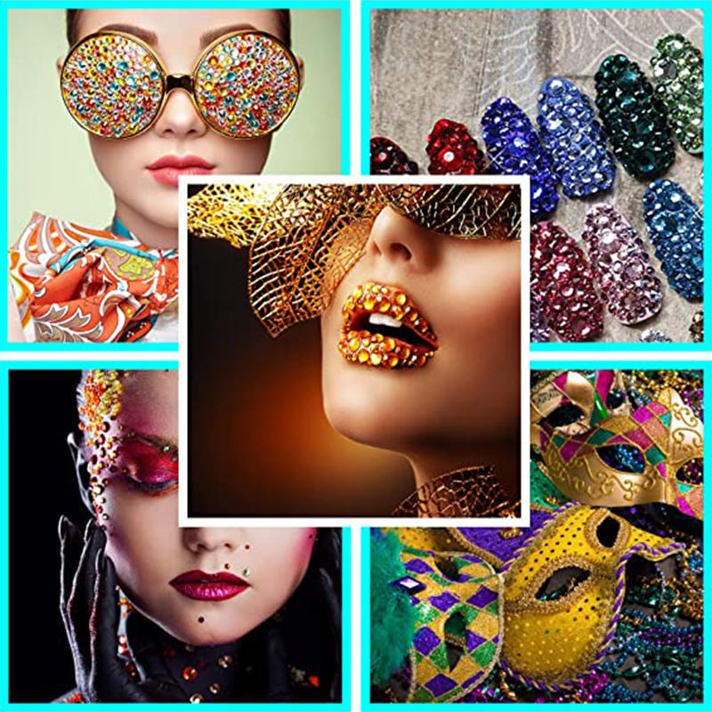 1Sheet 165Pcs 3456Mm Rhinestone Stickers Crystal Jewels Stickers Self Adhesive Face Body Gem Stickers Diy Decorative Crafts