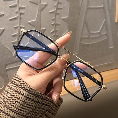 [Fashionable Anti-blue Light Frames] Anti-blue Light Double Bridge Glasses Frame For Men And Women