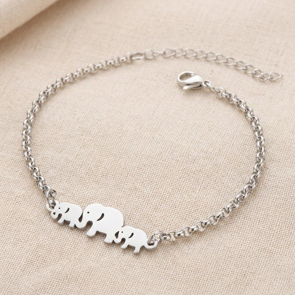 1pc Elephant Bracelet Animal Bracelet Jewelry Simple Lovely Jewelry Female Stainless Steel Jewelry Stonego Female Bracelet серебряный