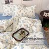 Double Yarn Bedding Four-piece Set Skin-friendly Breathable and Comfortable, Washed Sheets Quilt Covers Pillowcases
