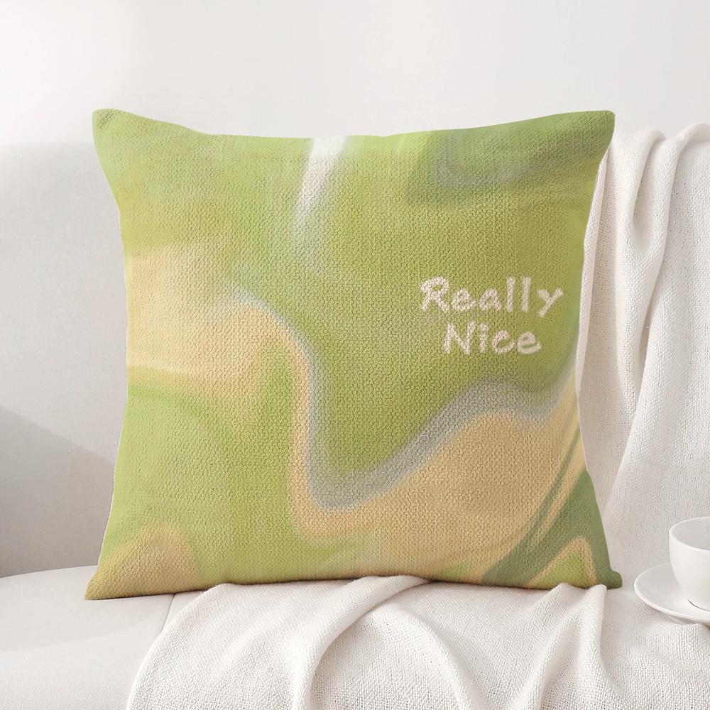 Colorful Marble Pattern Cushion Cover Natural Linen Organic Fabric DoubleSided Printing Sofa Home Decor Breathable Bed Pillow