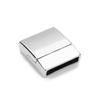 Jewelry Findings Leather Bracelet Clasp DIY Magnet Hook Rhodium Magnetic Clasp Flat Hole 15*3mm