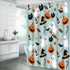 Halloween Shower Curtain Cute Ghost Pumpkins Cartoon Spooky Skull Gothic Fabric Decorative Bathroom Curtains With Hooks,Teal