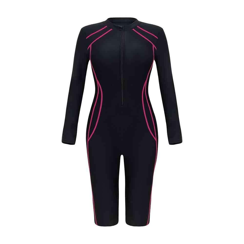 European and American Swimsuits Women's One-piece Long-sleeved Surf Suits New Boxer Wetsuits Conservative Swimsuits