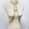 Sexy Rhinestone Breast Chain, Fashionable Sunflower Pendant, Fringed Breast Chain, Dinner Party Neck Jewelry Woman