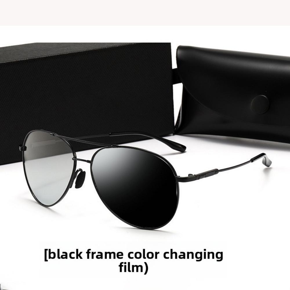 

Солнцезащитные очки из титанового сплава с памятью, для вождения в любое время года, анти-ультрафиолетовые, поляризационные, фотохромные солнцезащитные очки, дневные и ночные, очки-жабки, тренд M