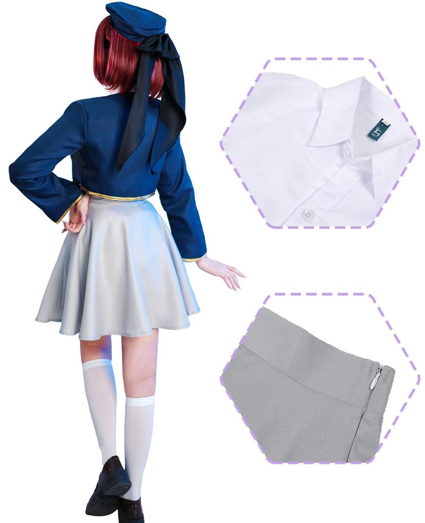 Arima Kana Cosplay with Wig Anime Cosplay Costume Manga Halloween Costume Idol Clothes Event Fancy Dress Photoshoot M [CR ROLECOS]