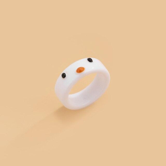 Latest Cartoon Frog Rings For Men Voguish Stylish Adorable Frog Resin Material Women 'S Rings Acrylic Animal Band Jewelry Couple RingsFashion Rings