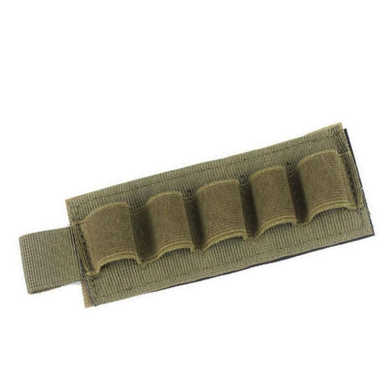 Tactical Hunting Ammo Holder 5 Rounds Shell Holder Bullet Bag Adhesive Patch for Rifle 12GA Shotgun Hunting Gun Accessories