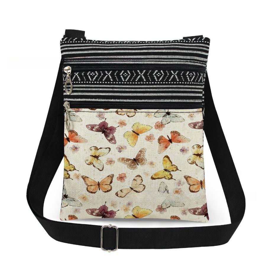 1PC Butterfly Print Tote Bags Women Shoulder Handbags Postman Package 6957 CLE