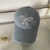 Wind sweet embroidery bow baseball cap children spring and summer versatile sunshade sunscreen cap