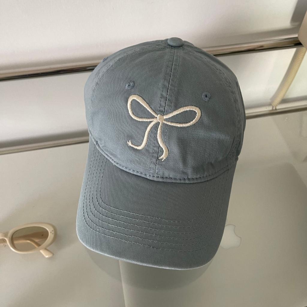 Wind sweet embroidery bow baseball cap children spring and summer versatile sunshade sunscreen cap