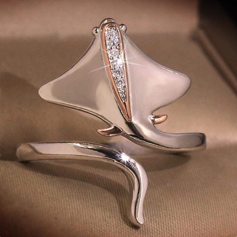 

CAOSHI Personality Girl s Open Rings with Fish Shape Fashionable Female Trendy Party Accessories Statement Jewelry Wholesale resizable