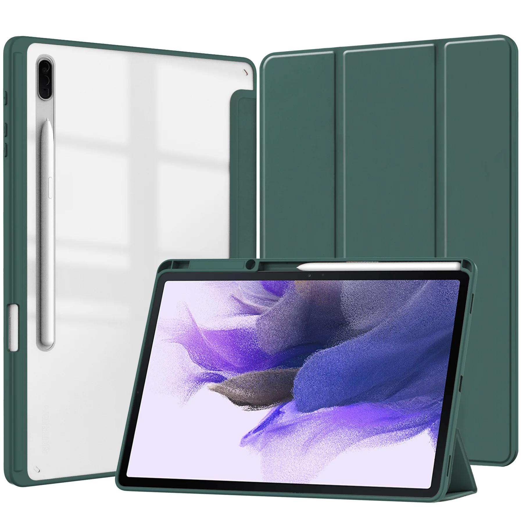 Acryl Tablethoes voor Samsung Galaxy S10 S9 Ultra 14,6  S8 S7 Plus 12,4  S6 Lite A9 Plus A8 10,5 Inch met Potloodhouder Cover Tab S8 S7 11inch