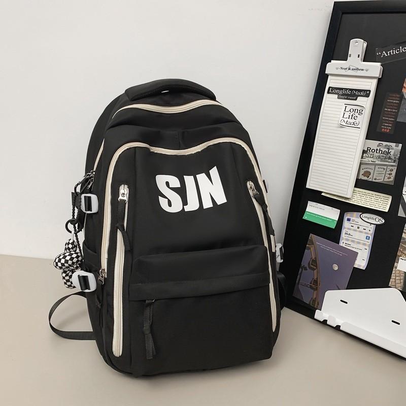 Stylish Waterproof Nylon Backpack Large Capacity Versatile Letter Printed Bag