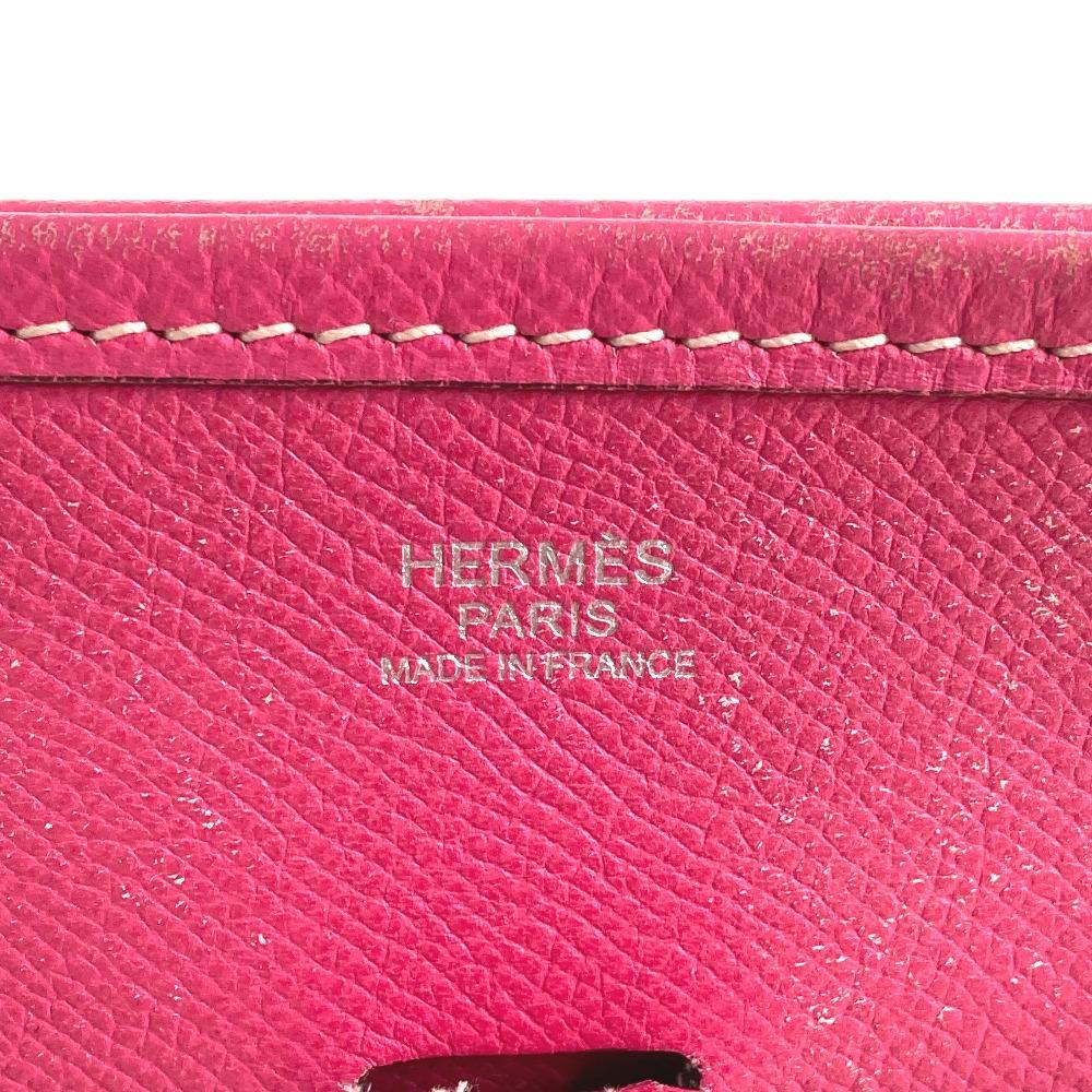 HERMES H punching logo Evelyne 1 PM Crossbody Shoulder Bag Epsom Rose Tyrian