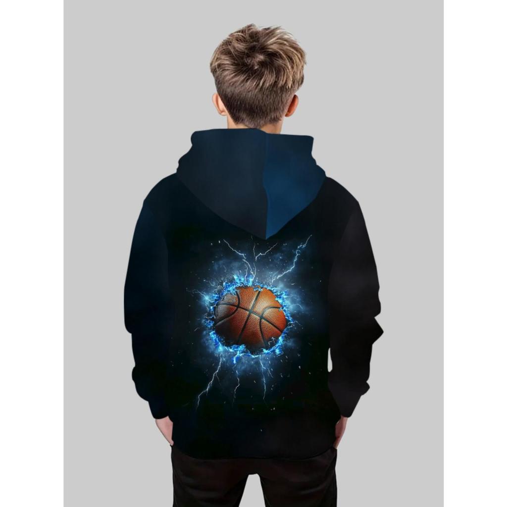 New 3D printed hooded sweatshirt, fashionable long sleeved hooded sweatshirt, comfortable pullover for boys and girls, children's hoodie