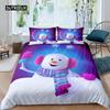 Parure de lit bonhomme de neige pour enfants, housse de couette de Noël, ensemble de literie de neige d'hiver, housse de couette en polyester de style dessin animé du Nouvel An