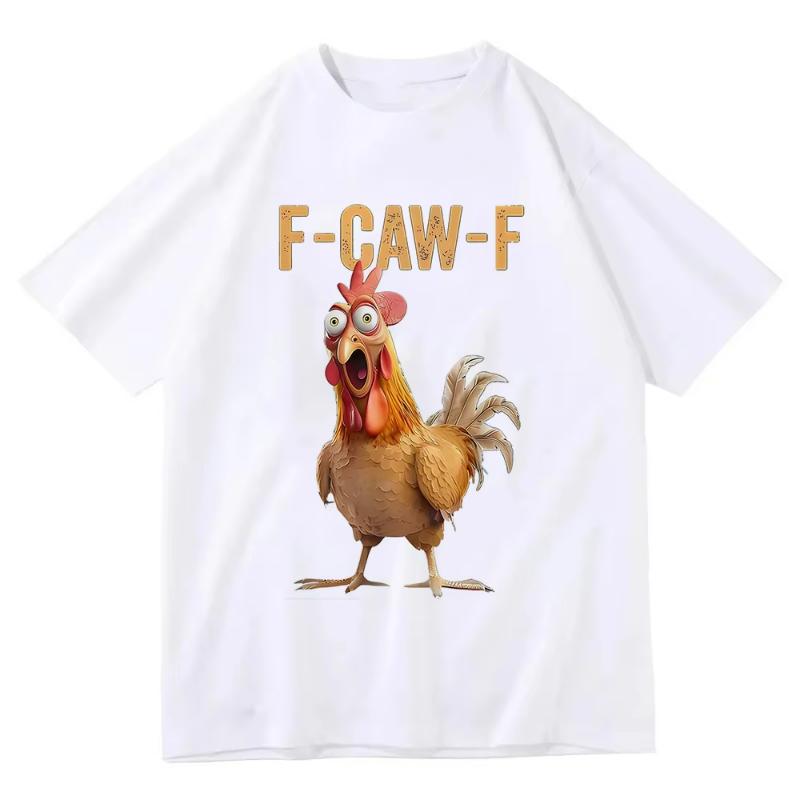 

F Caw F Chicken T-Shirt Funny Bird Lovers Farm Animal T Shirt F-Caw-F Chicken Humor Tshirt Crew Neck Short Sleeve Tees Fashion 4XL