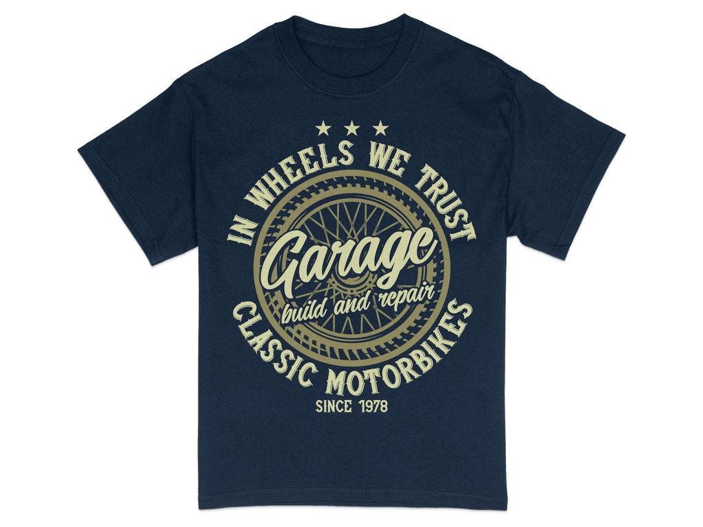 Vintage Motorcycle Garage TShirt Retro Biker Enthusiast Gift Summer Mens and Womens Loose and Breathable Tshirt Top