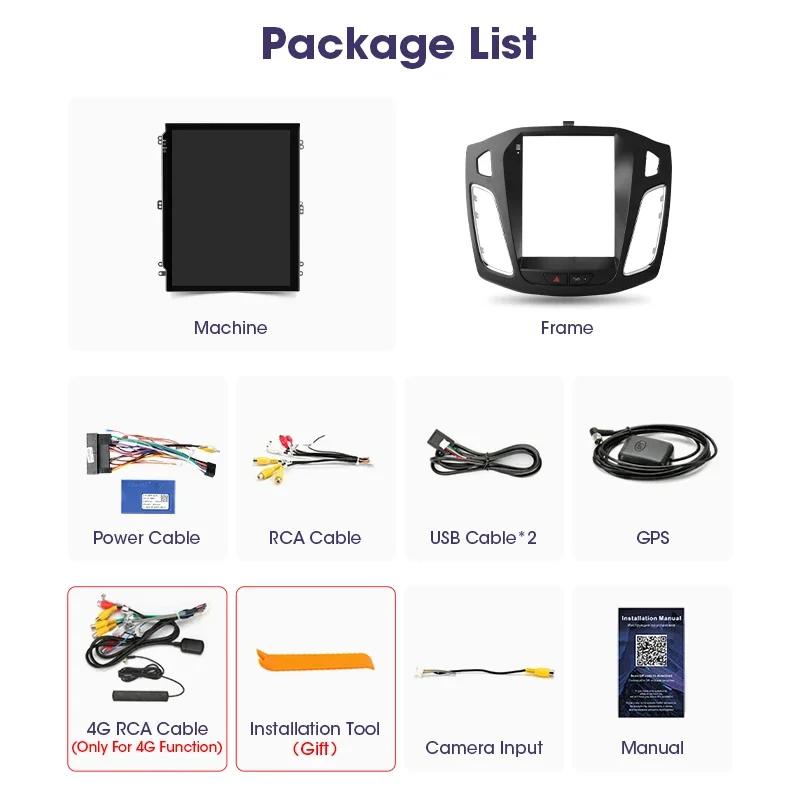 9.7" 2 Din Android 12 Car Radio For Ford Focus 3 Mk 3 2011 - 2019 Multimedia Video Player GPS 4G Carplay Auto Stereo RDS DSP DVD