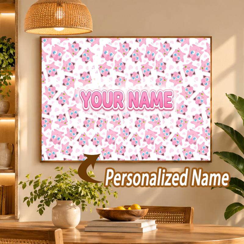 Jigglypuff Custom Name Diamond Painting Personalized 5D Full Drill DIY Diamond Art Home Decor