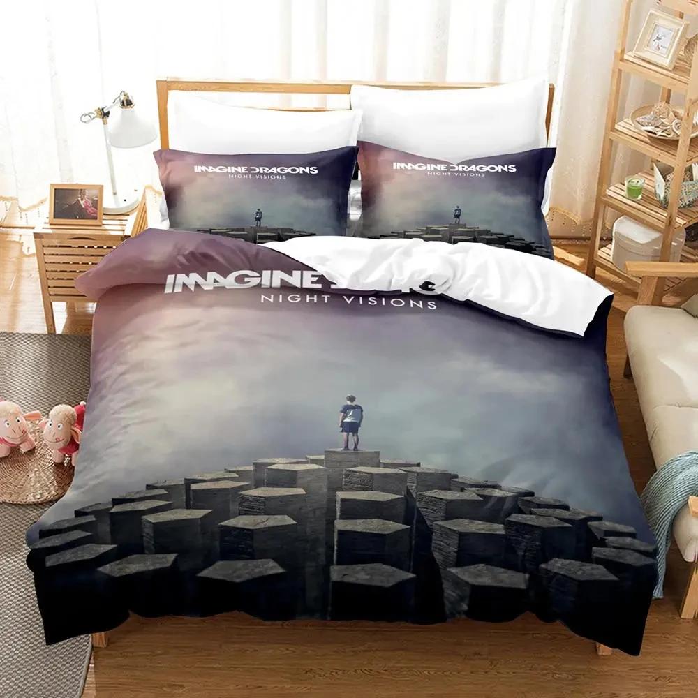 Imagine Dragons Single Double 3D Printed Bedding Set For Boys Bedroom Queen King Size Quilt Cover Pillowcase