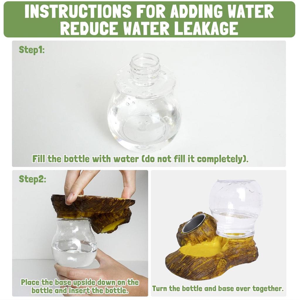 Automatic Reptile Water Dish Feeding Reusable Container Creative Feeder Station Ornament Drinking Tool For Snakes Tortoise