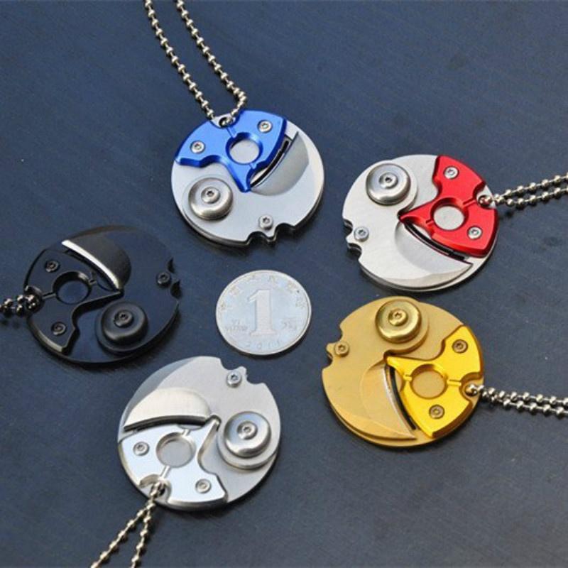 

1PCS New Design Round Coins Survival tool Cold Steel Camping Pocket Circular multifunctional folding золотистый