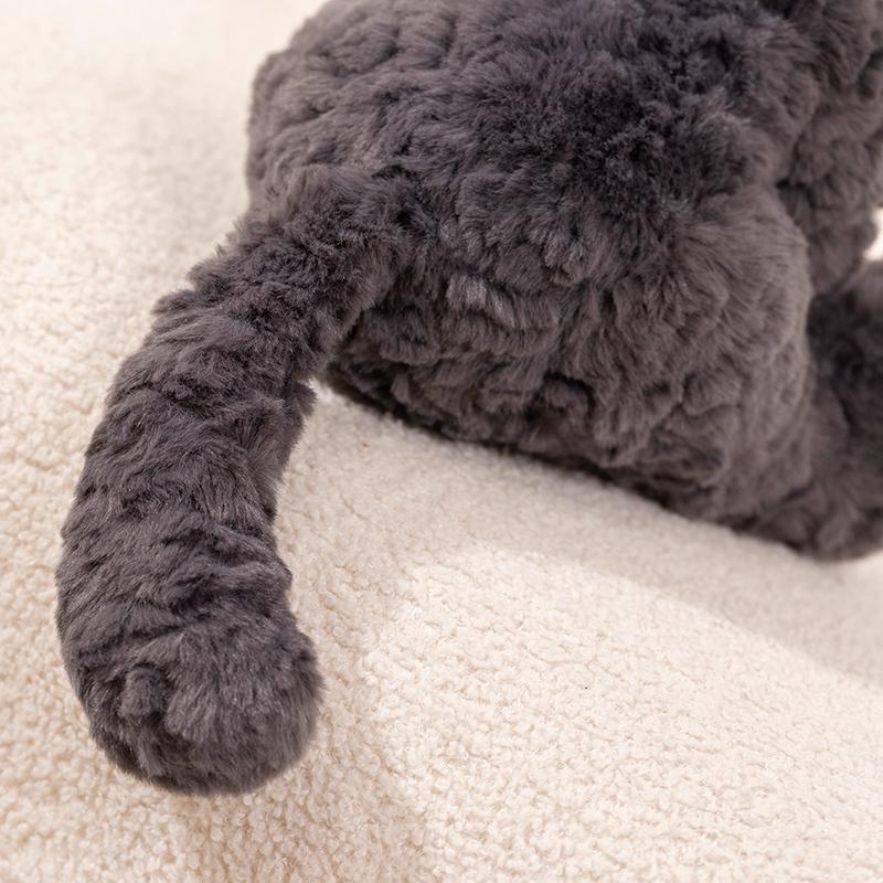 Cute Devon Rex Cat Plush Toy Realistic Stuffed Animal with Big Ears Soft Lifelike Gift for Cat Lovers Birthday Xmas Gifts