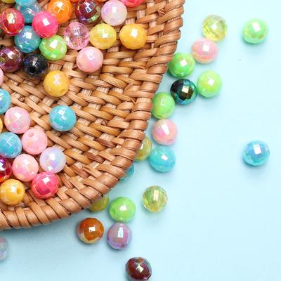 Fasetowane Koraliki Kulki Akrylowe 6mm Kreatywne 200szt. Modne AB Jasny Kolor DIY Akcesoria do Biżuterii