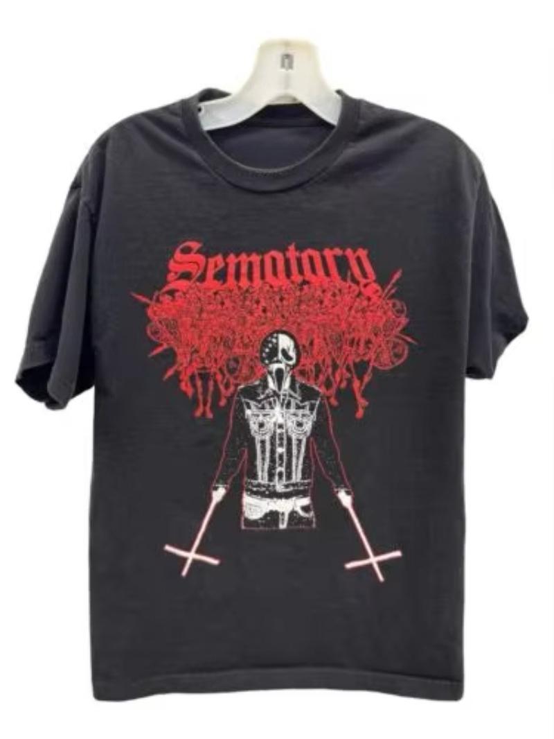 

Футболка Haunted Hill Sematary Ghost Mountain 4 Knight Летняя Новинка Мужская Женская Винтажная Мода Хлопок Оверсайз Топ Летние Футболки M