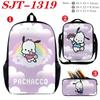 Sanrio Anime 3-Piece Set Backpack Lunch Bag Pencil Case Large Capacity Student School Bag Cute Cartoon Pink