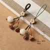 Bodhi Lotus Peach Wood Keychain & Phone Charm Pendant for Women