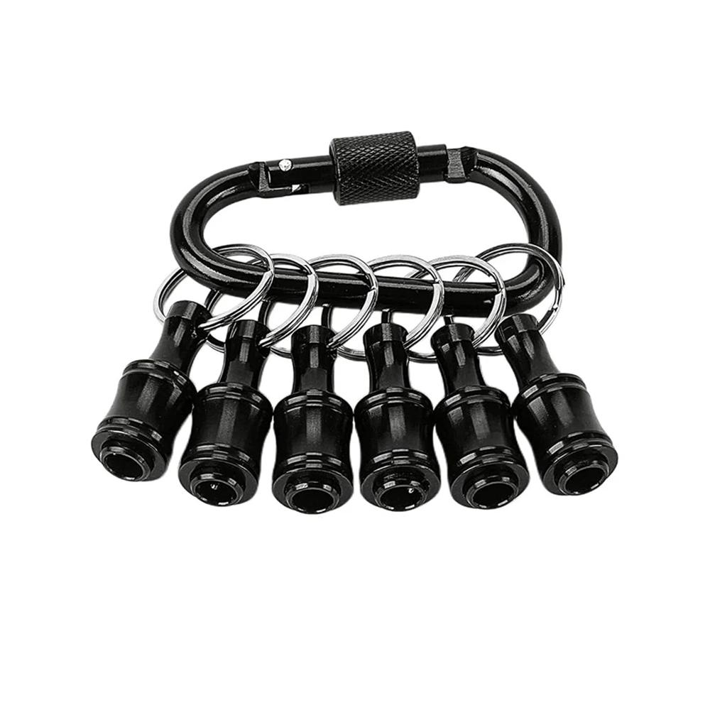Screwdriver Bit Holder Keychain With Carabiner 1/4" Hex Shank Quick Release Extension Bar Screw Adapter Attachment Small Tool