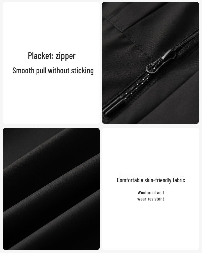 Windproof Waterproof Color Block Hooded Sports Jacket for Men - Spring/Autumn