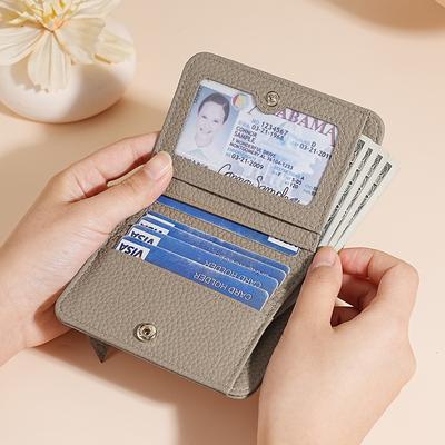 Wysokiej jakości skórzany mini portfel dla kobiet, wiele przegródek na karty i zamek błyskawiczny, zabezpieczenie przed RFID, kompaktowa kieszeń na monety