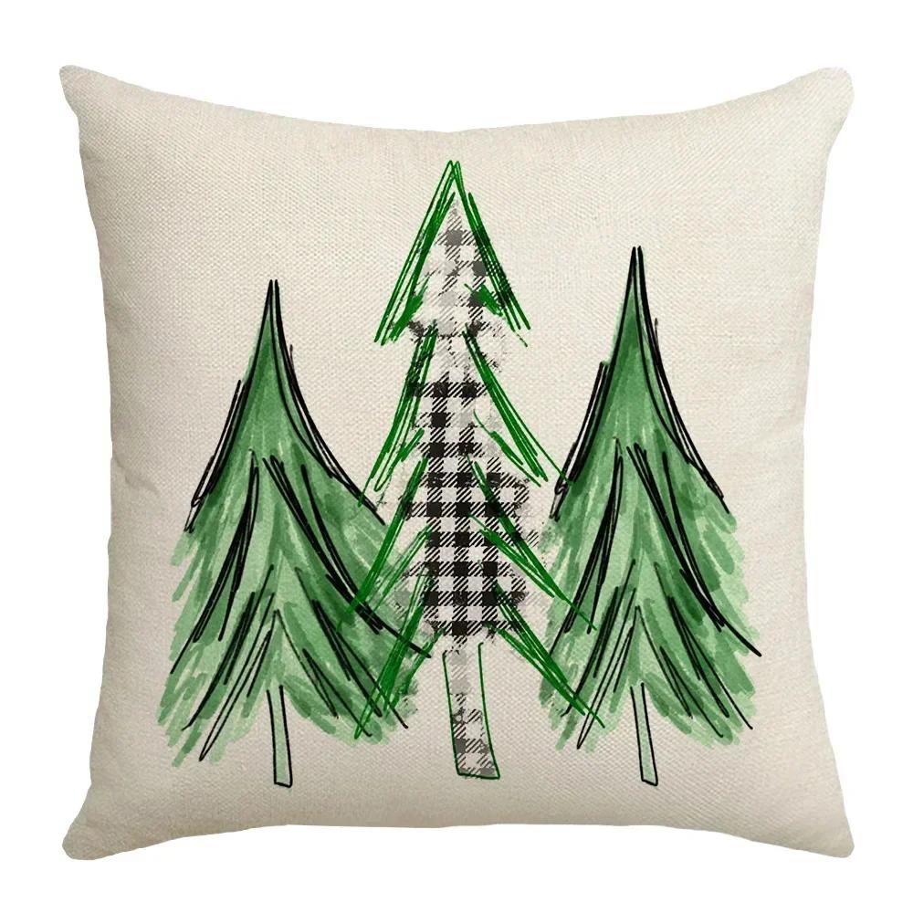 Christmas Decor Pillowcase 35/40/45Cm Holiday Farmhouse Home Decorative Cushion Cover Cute Dwarfs Reindeer 3D Print Pillow Cover