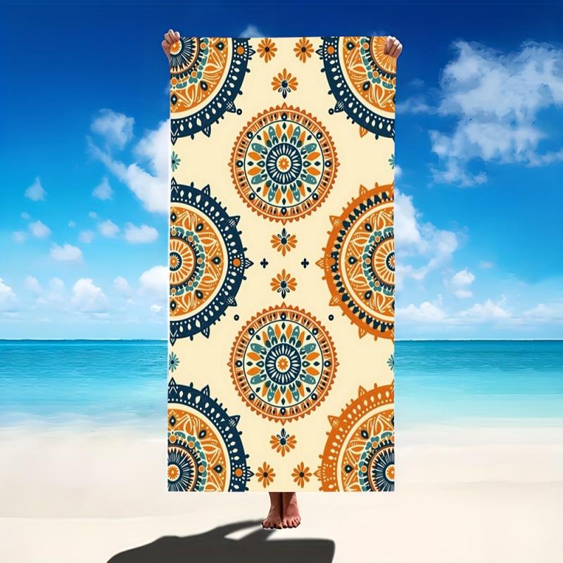 Boho Ethnic Colorful Paisley Floral Print Beach Towel Quick Dry Sand Free Absorbent Blanket Summer Holiday Beach Towel