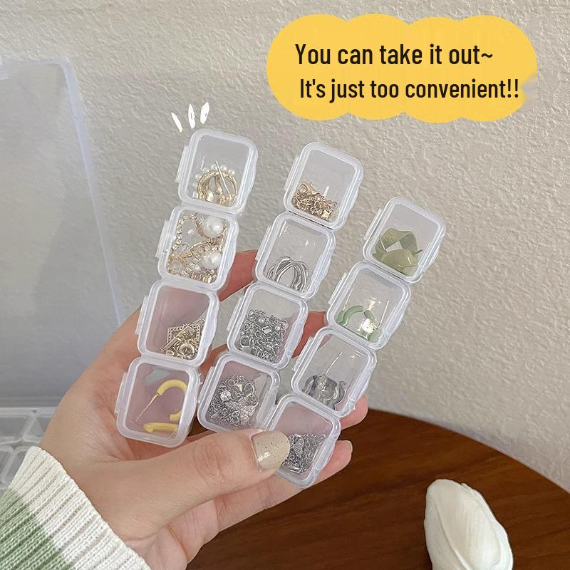 Portable Transparent Anti-Oxidation Earring Jewelry Storage Box