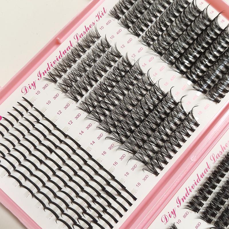 European & American Best-Selling Mixed False Eyelash Book: Large Capacity, Cluster & Segmented Self-Adhesive Lashes