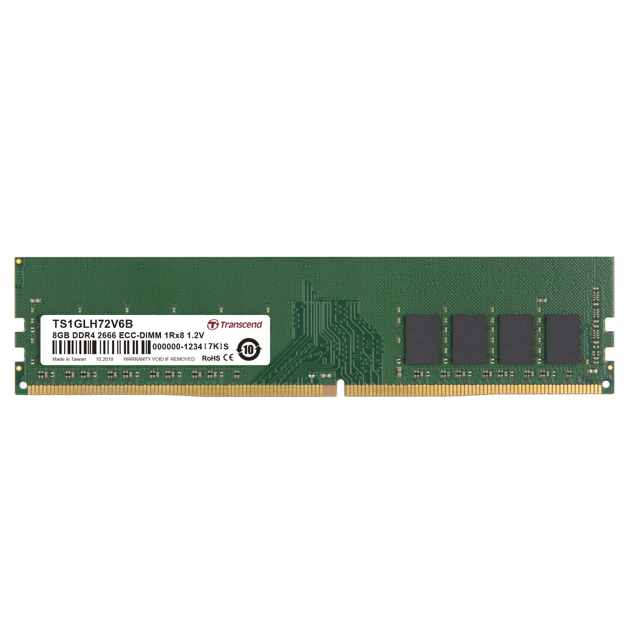 

Transcend For Use With Samsung DRAM ECC 1Rx8 8GB 3 Year Warranty TS1GLH72V6B Business/Industrial DDR4-2666 U-DIMM 1.2V