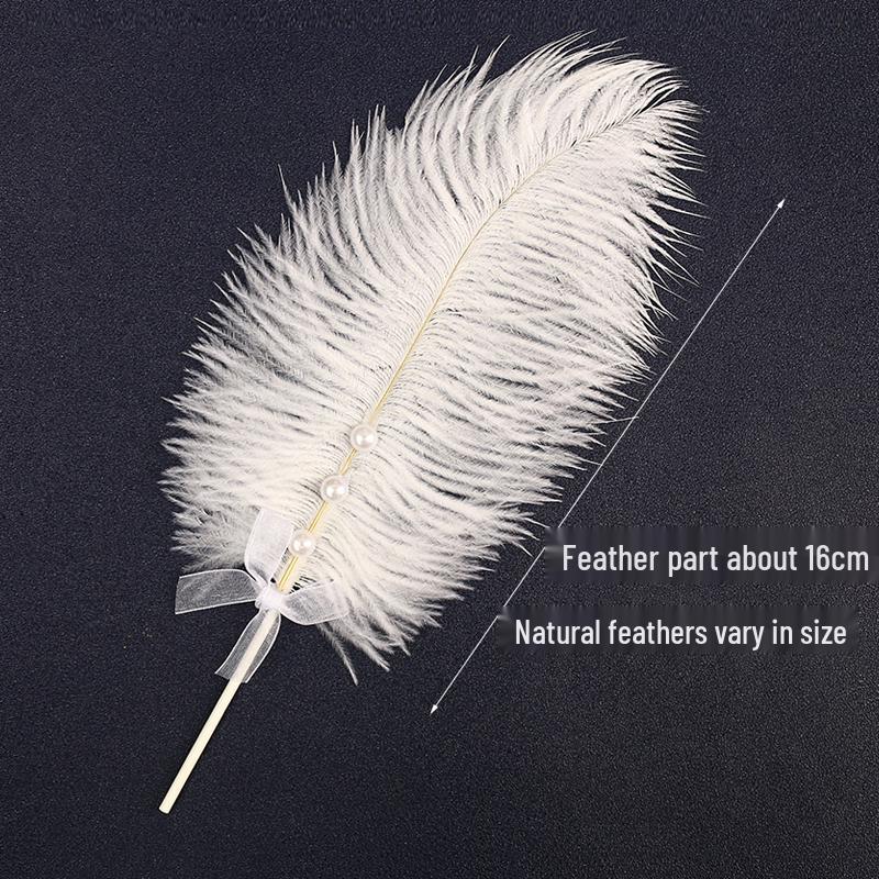 Angel Wing Feather Cake Toppers with Wire Heart String Lights