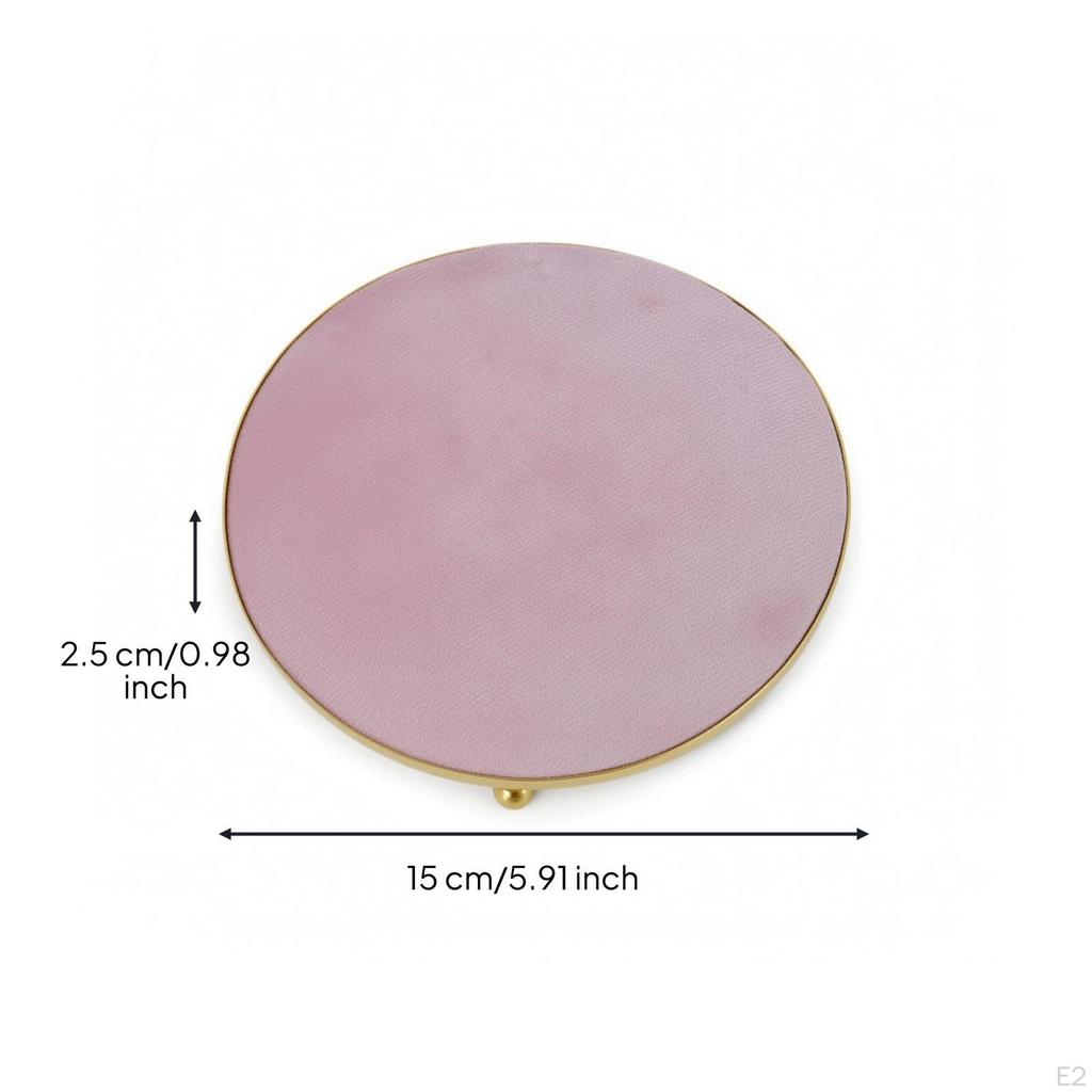 Jewelry Display Tray Round with Metal Rim Soft for Boutique Counter