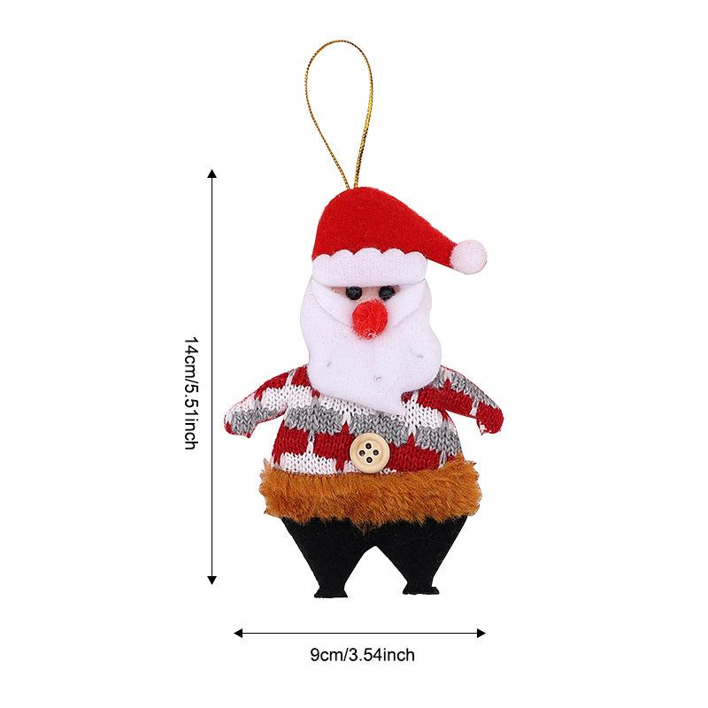 Christmas Window Display Bag Pendants Cartoon Doll Party Twill Design Xmas Atmosphere Mini Pendant Home Decoration Various Styles
