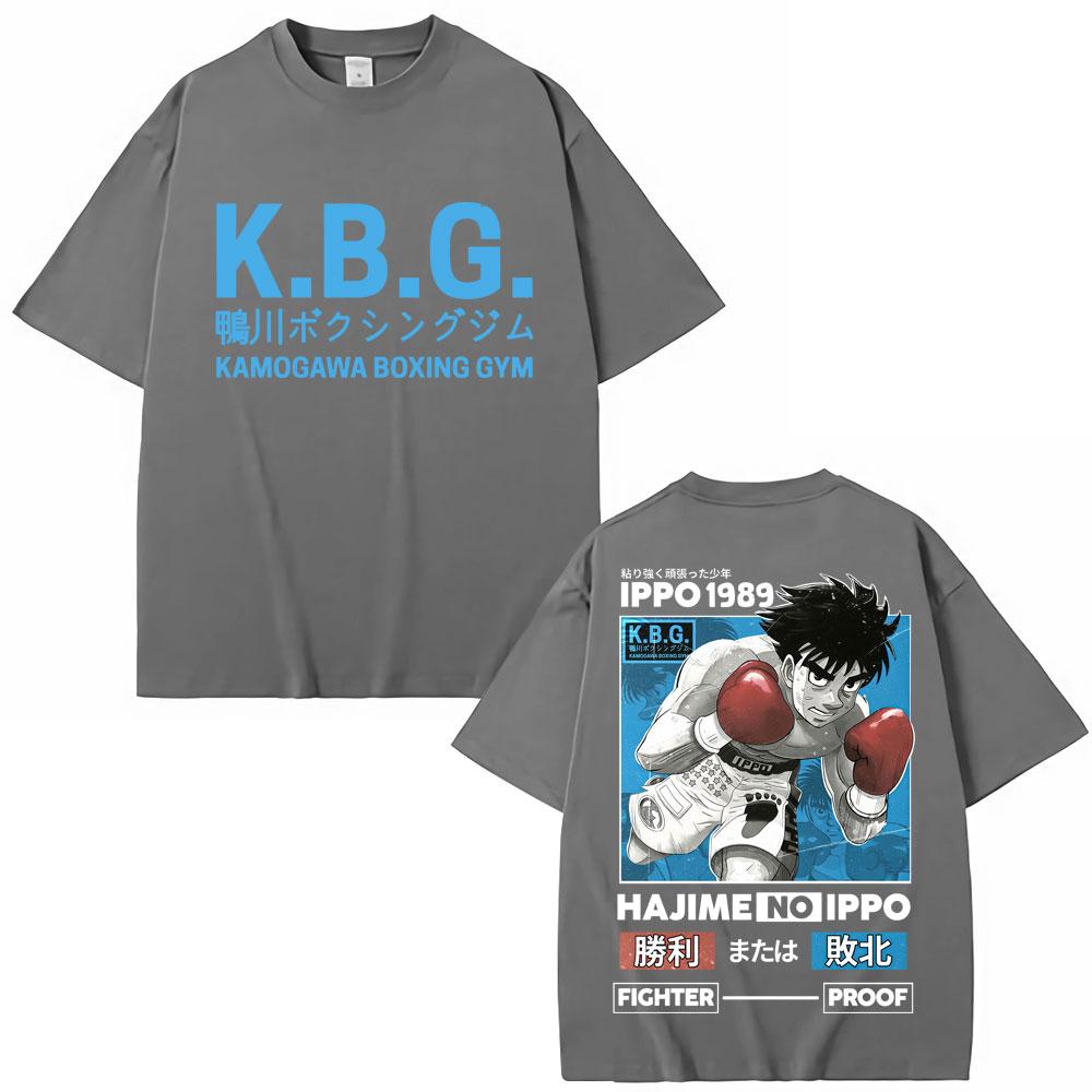 Anime Hajime No Ippo Graphic Tshirts Kamogawa Boxing Gym Harajuku Unisexga T Shirts Makunouchi Takamura KGB Loose Cotton T Shirt