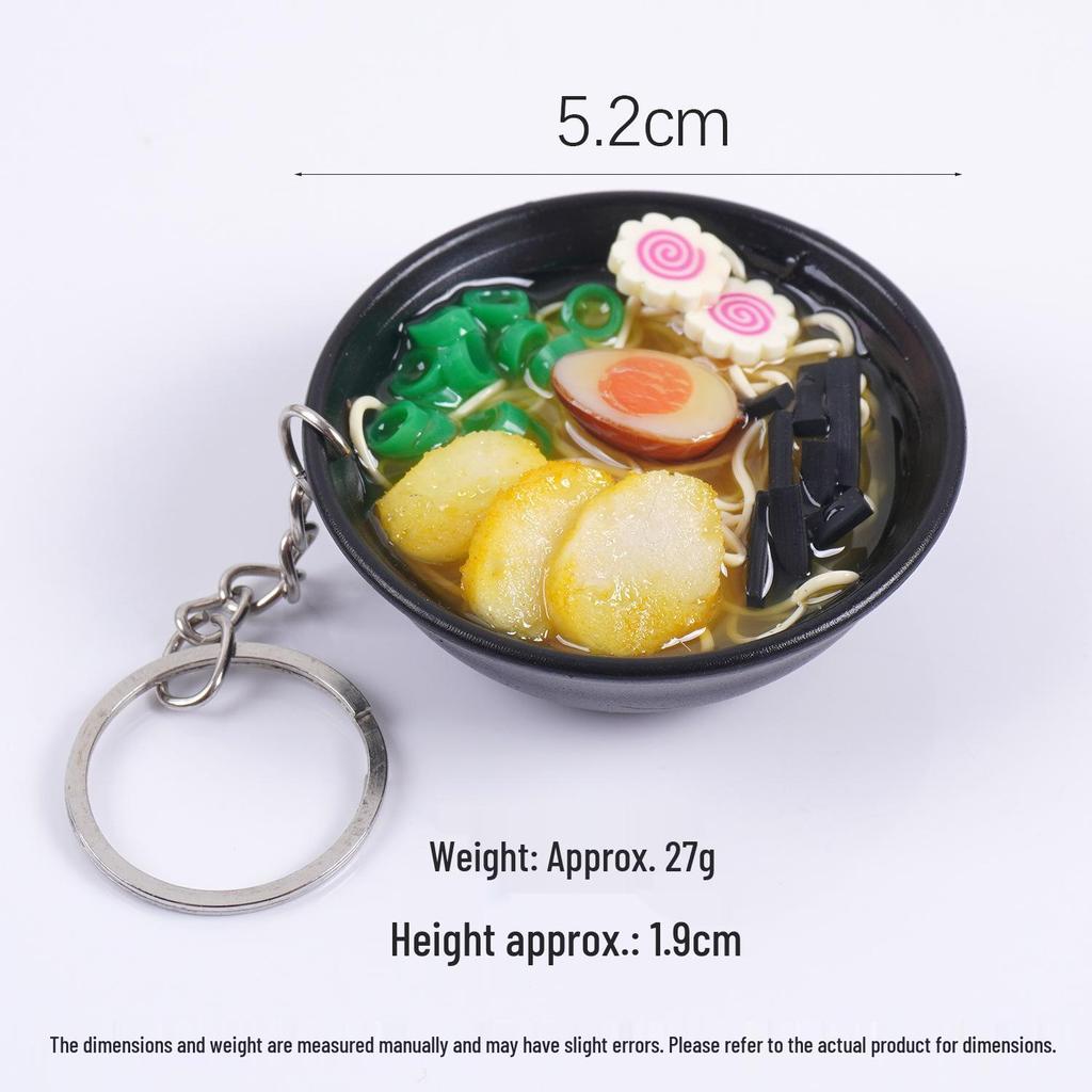 Japanese Ramen Keychain: Large Seafood Noodle Bowl Pendant and Claw Machine Toy